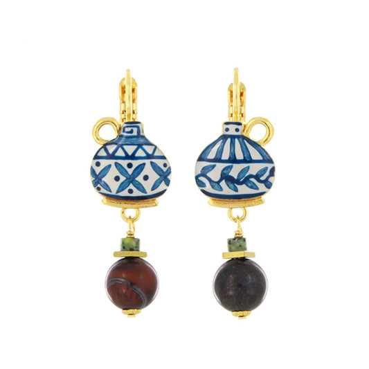Taratata Jewellery - Double Drop Antique Vase Earrings