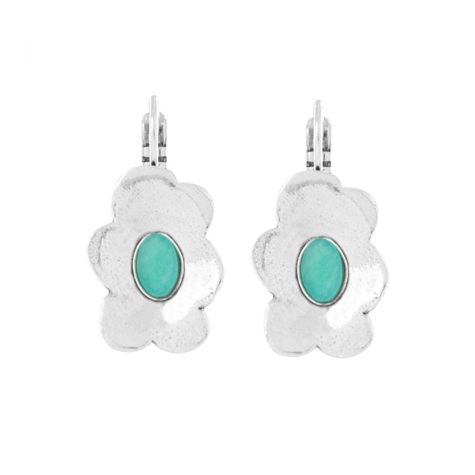 Taratata Jewellery - Turquoise Silver Flower Earrings