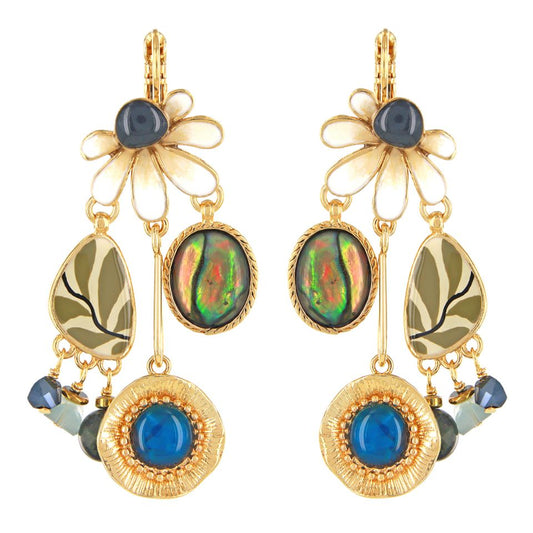 Taratata Jewellery Large Zen Flower Beaded Earrings