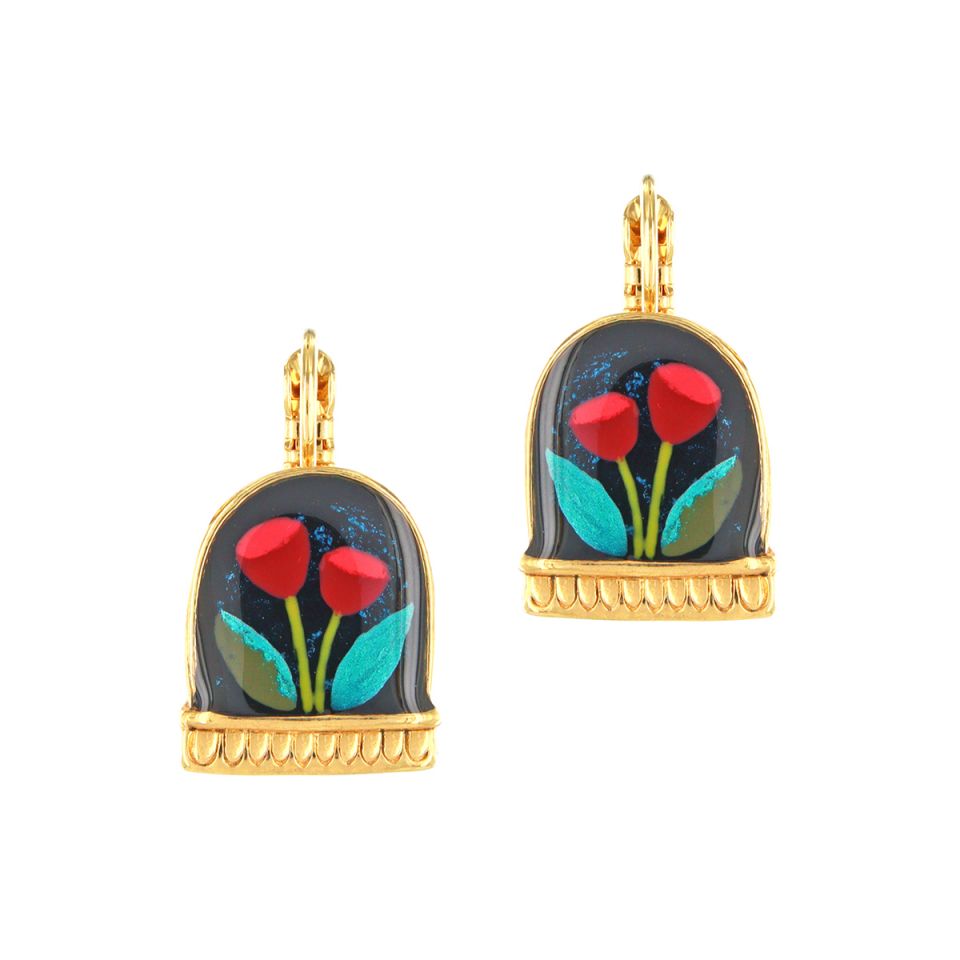 Taratata Jewellery - Flower Dome Lever Back Earrings