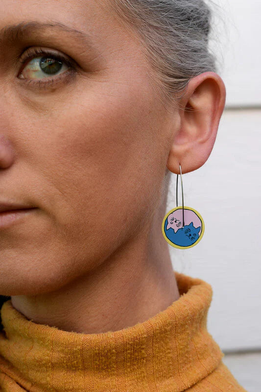 Yin Yang Medium Circle Drop Hooks