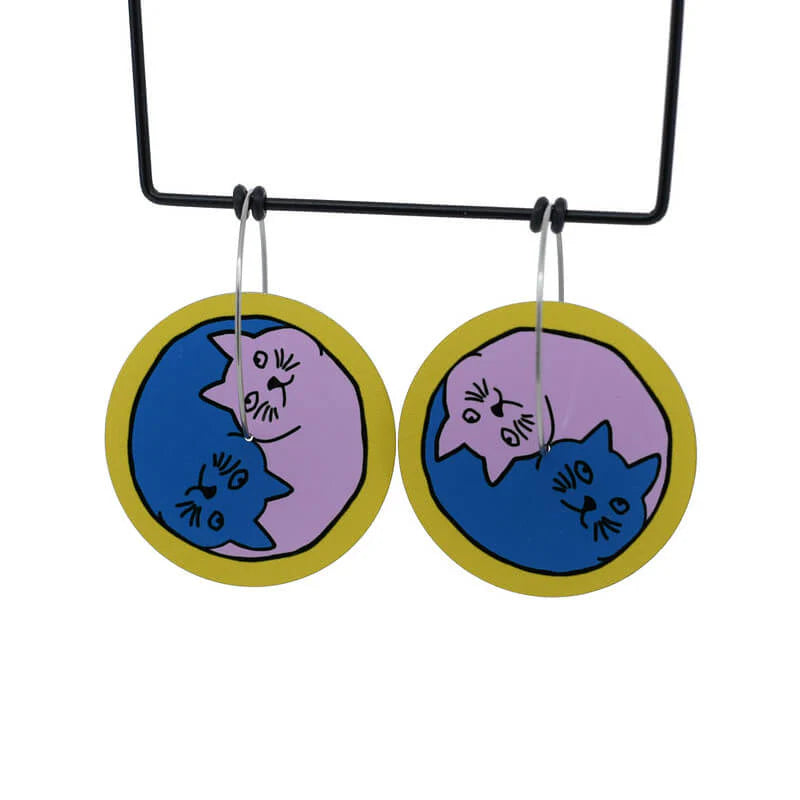 Yin Yang Large Circle Drop Hooks