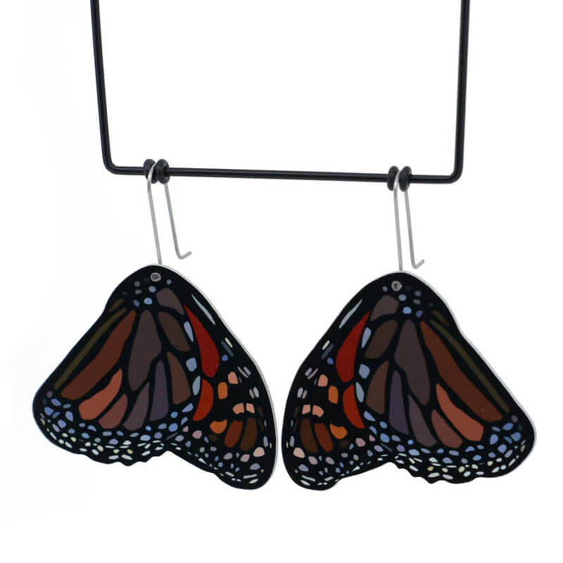 Pollen - Monarch Butterly Shepards Hook Earrings