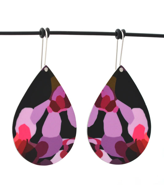 Geraldton Wax Flowers Droplet Shepards Hook Earrings