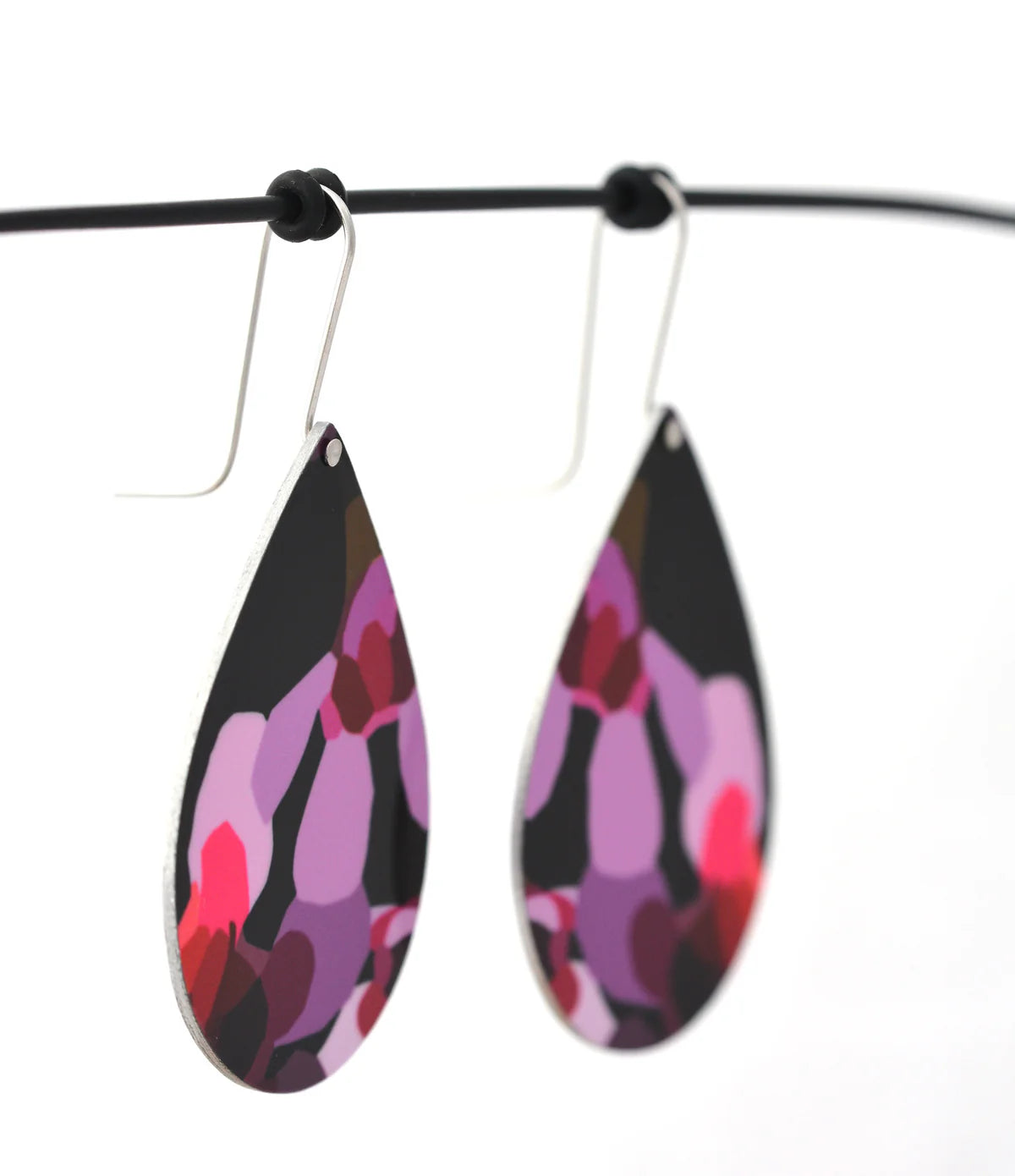 Geraldton Wax Flowers Droplet Shepards Hook Earrings