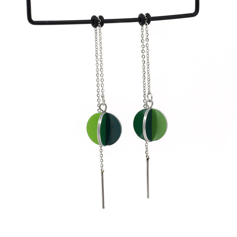 Garden Greens Pendulum Thread Earrings