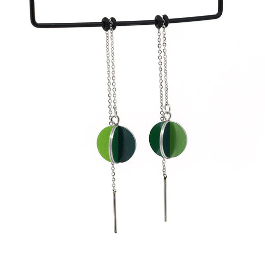 Garden Greens Pendulum Thread Earrings