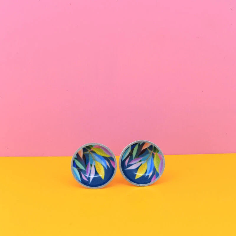 Evening Leaves Domed Studs