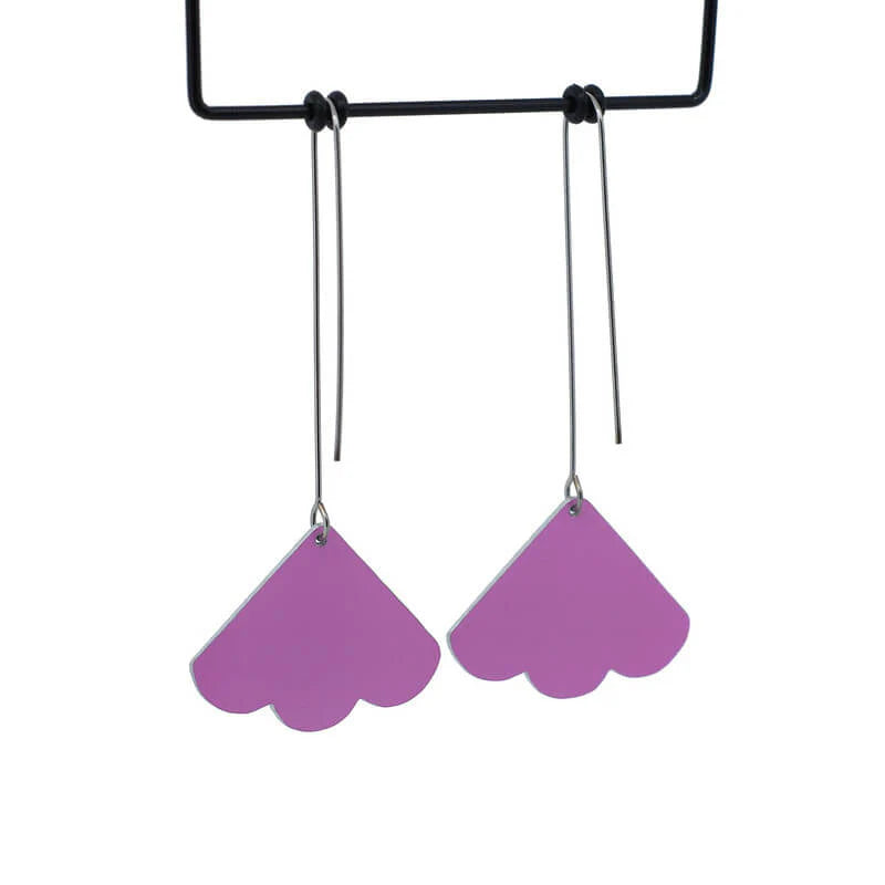 Flower Fan Long Drop Hook Earrings