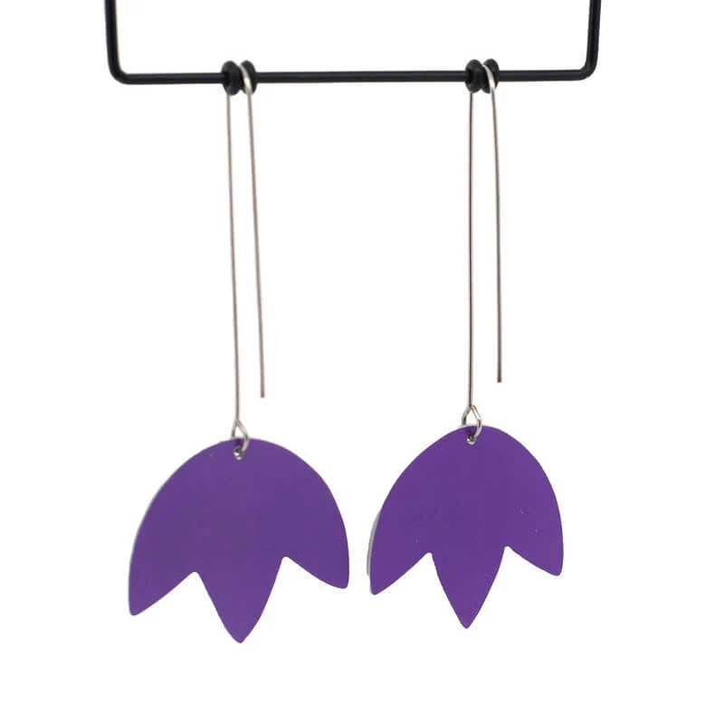 Art Deco Weave Long Drop Hook Earrings
