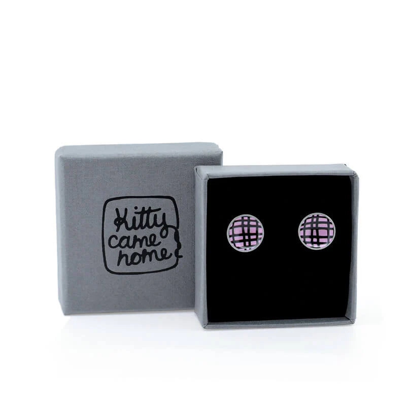 Crosshatched Domed Studs - pink