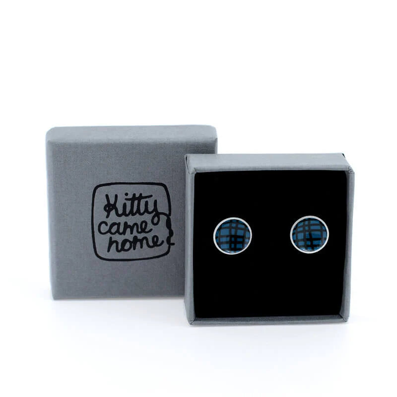 Crosshatched Domed Studs - teal