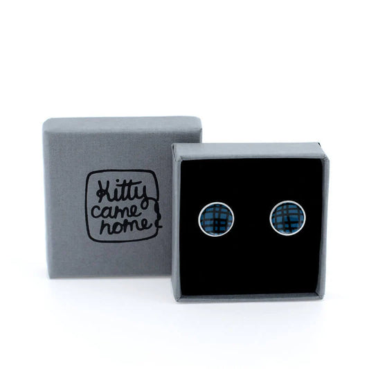 Crosshatched Domed Studs - teal