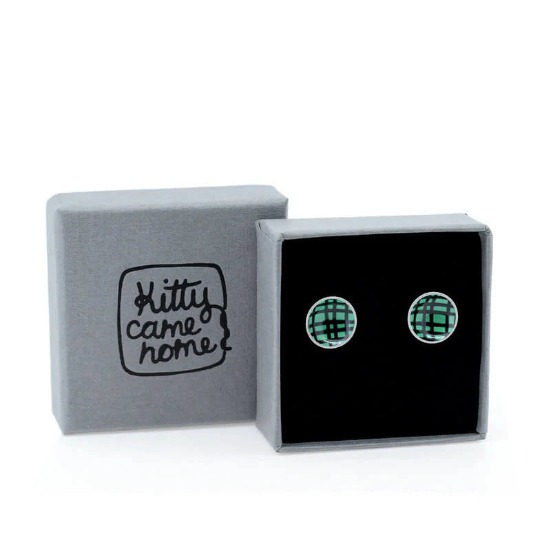 Crosshatched Domed Studs - green