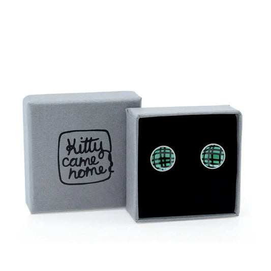 Crosshatched Domed Studs - green