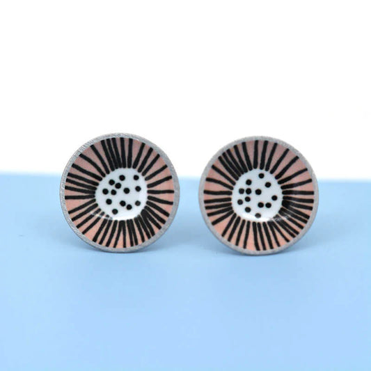 Mabel’s Garden Blush Flower Domed Studs
