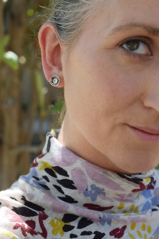 Mabel’s Garden Blush Flower Domed Studs
