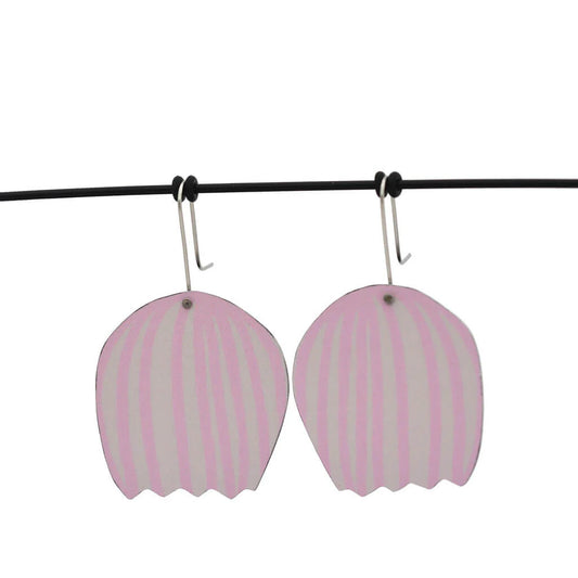 Mabel’s Bell Pink Flower Shepards Hook Earring