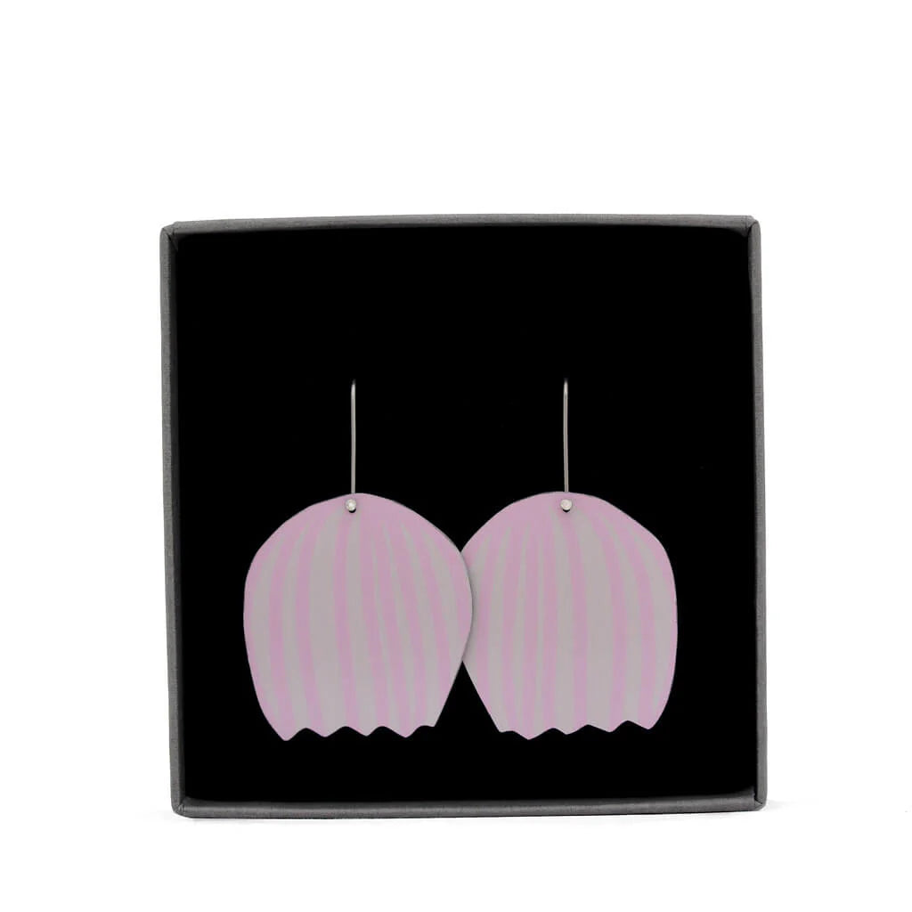 Mabel’s Bell Pink Flower Shepards Hook Earring