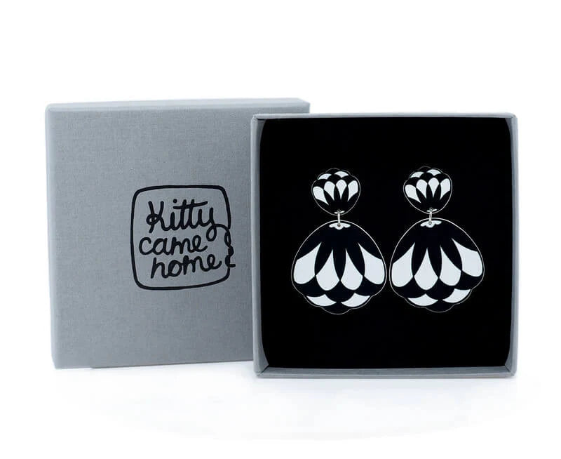 Art Deco Artichoke Double Drop Stud Earrings