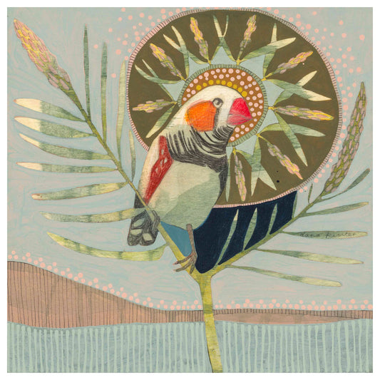 Dana Kinter - Zebra Finch and Bottlebrush - mini print