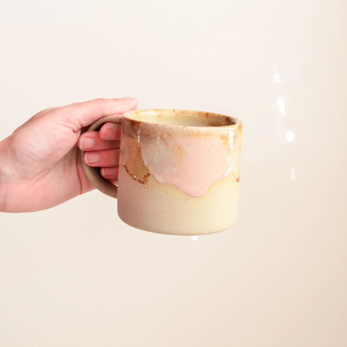 Kim Wallace Ceramic Short Mug - Earthy Retro