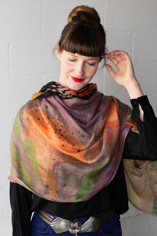 Dana Kinter Cashmere Wool Scarf - The Fluttering of Birds