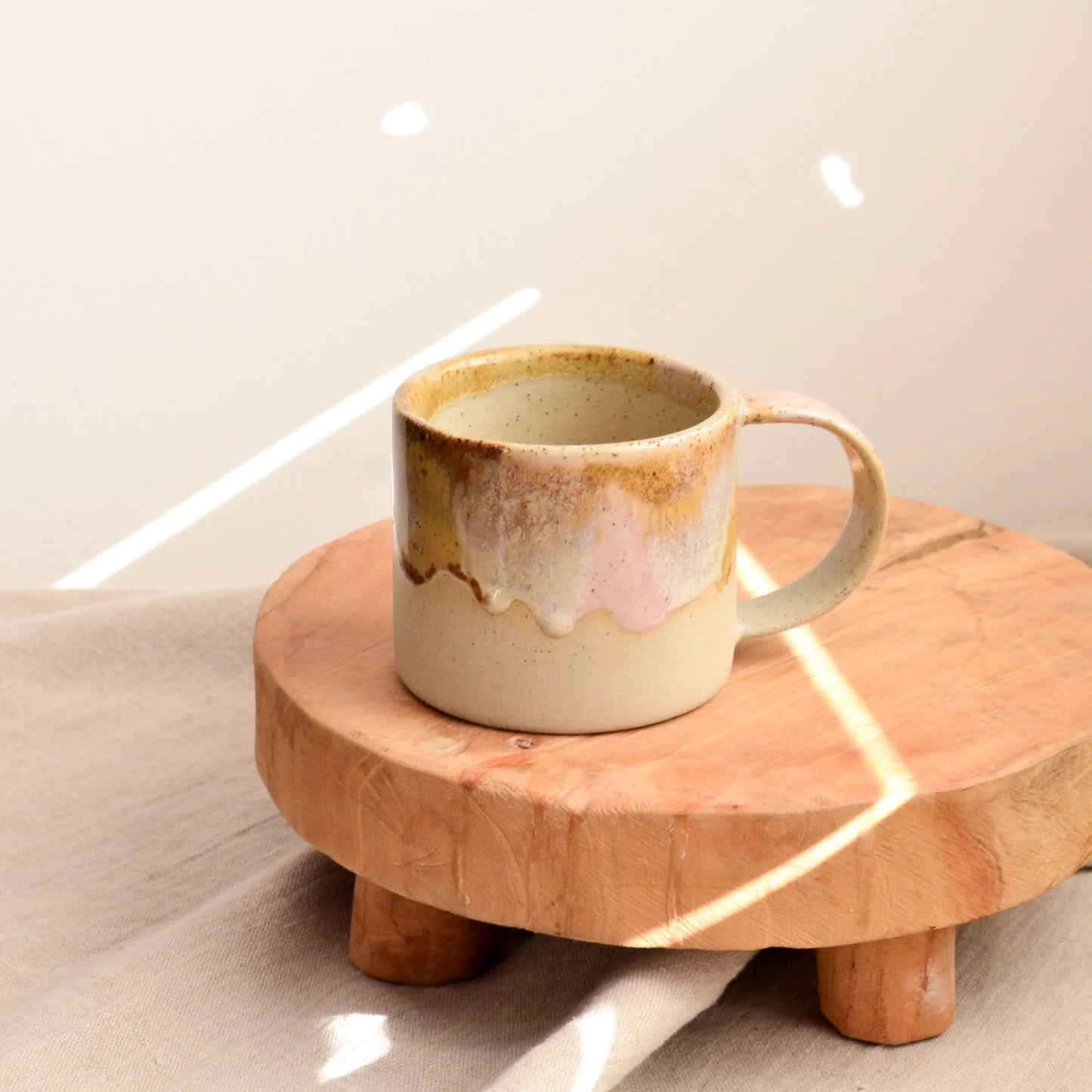 Kim Wallace Ceramic Short Mug - Earthy Retro