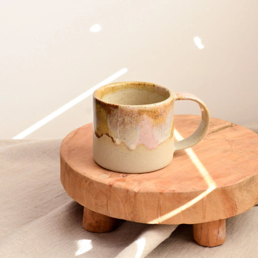 Kim Wallace Ceramic Short Mug - Earthy Retro