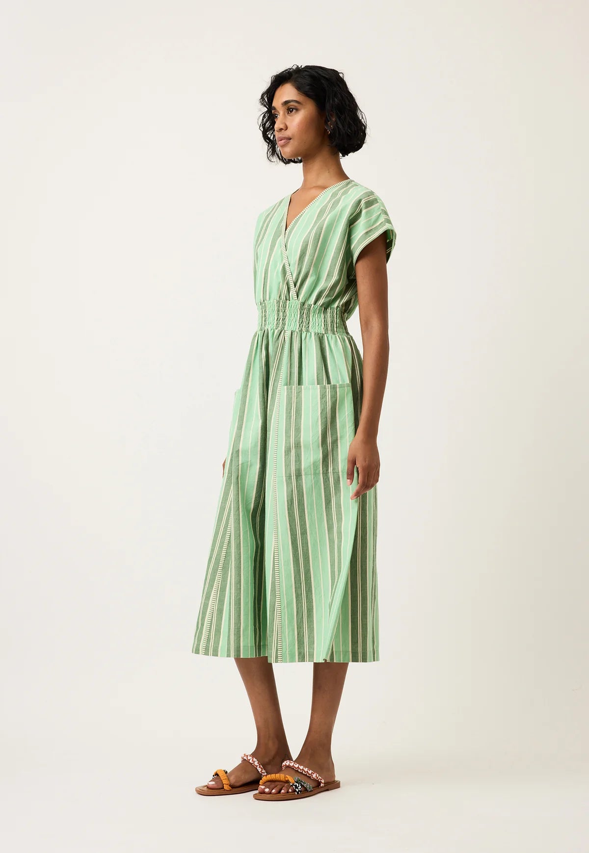 Nancybird Hana Dress - Green Stripe