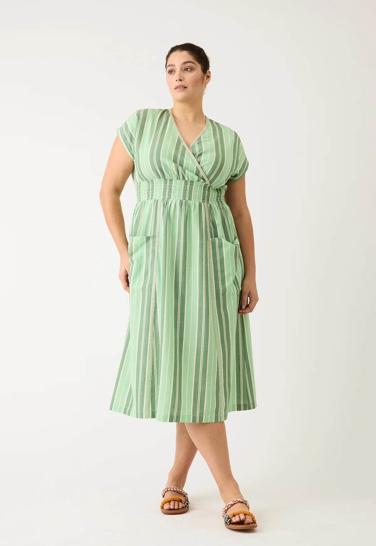 Nancybird Hana Dress - Green Stripe