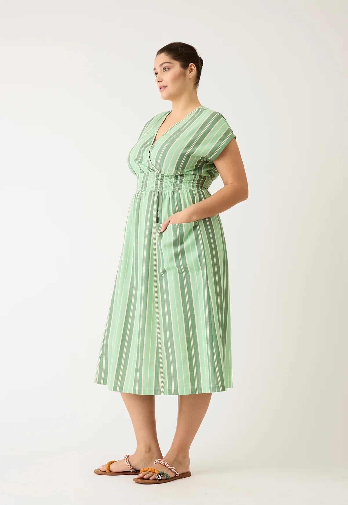 Nancybird Hana Dress - Green Stripe