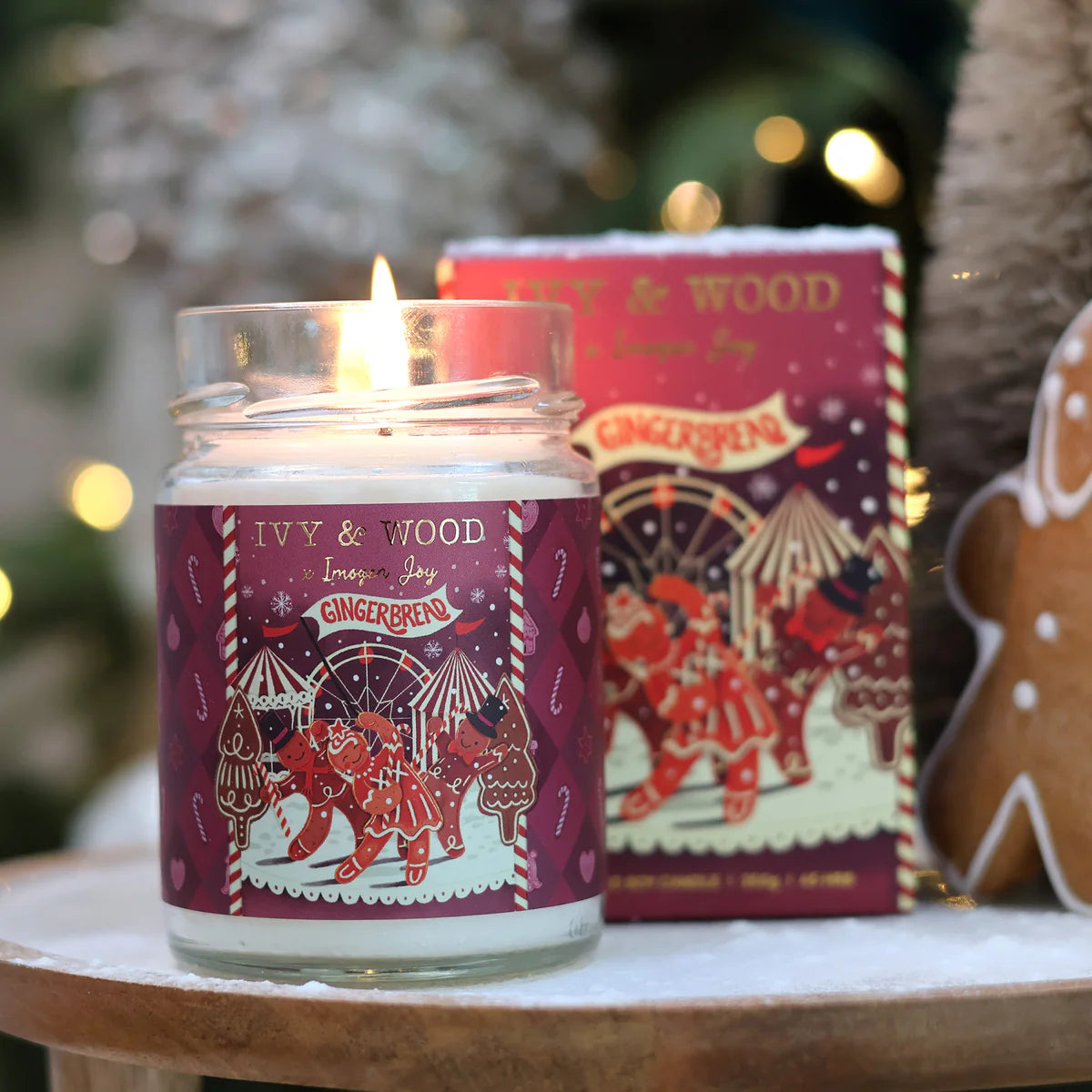 Ivy and Wood Gingerbread Christmas Candle