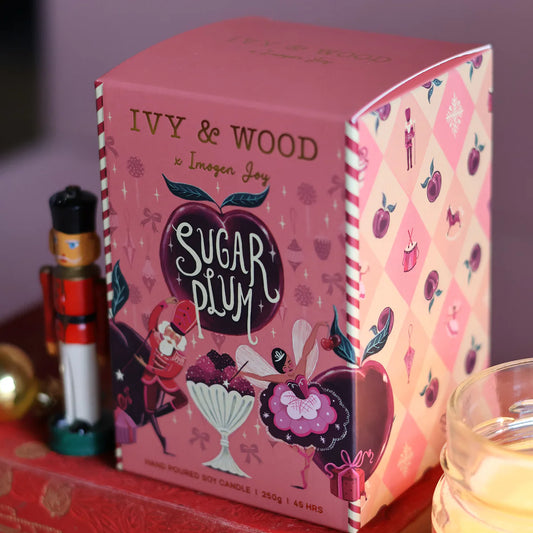 Ivy and Wood Sugar Plum Christmas Candle