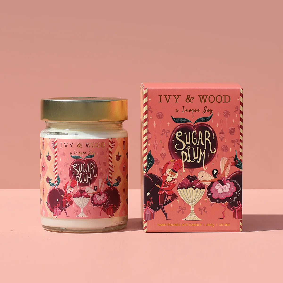 Ivy and Wood Sugar Plum Christmas Candle