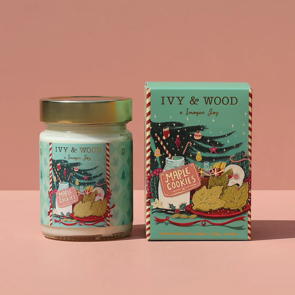 Ivy and Wood Maple Cookies Christmas Candle