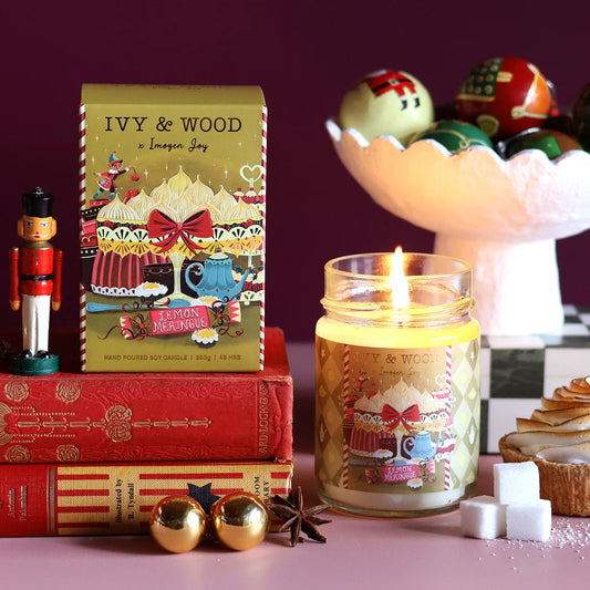 Ivy and Wood Lemon Meringue Christmas Candle