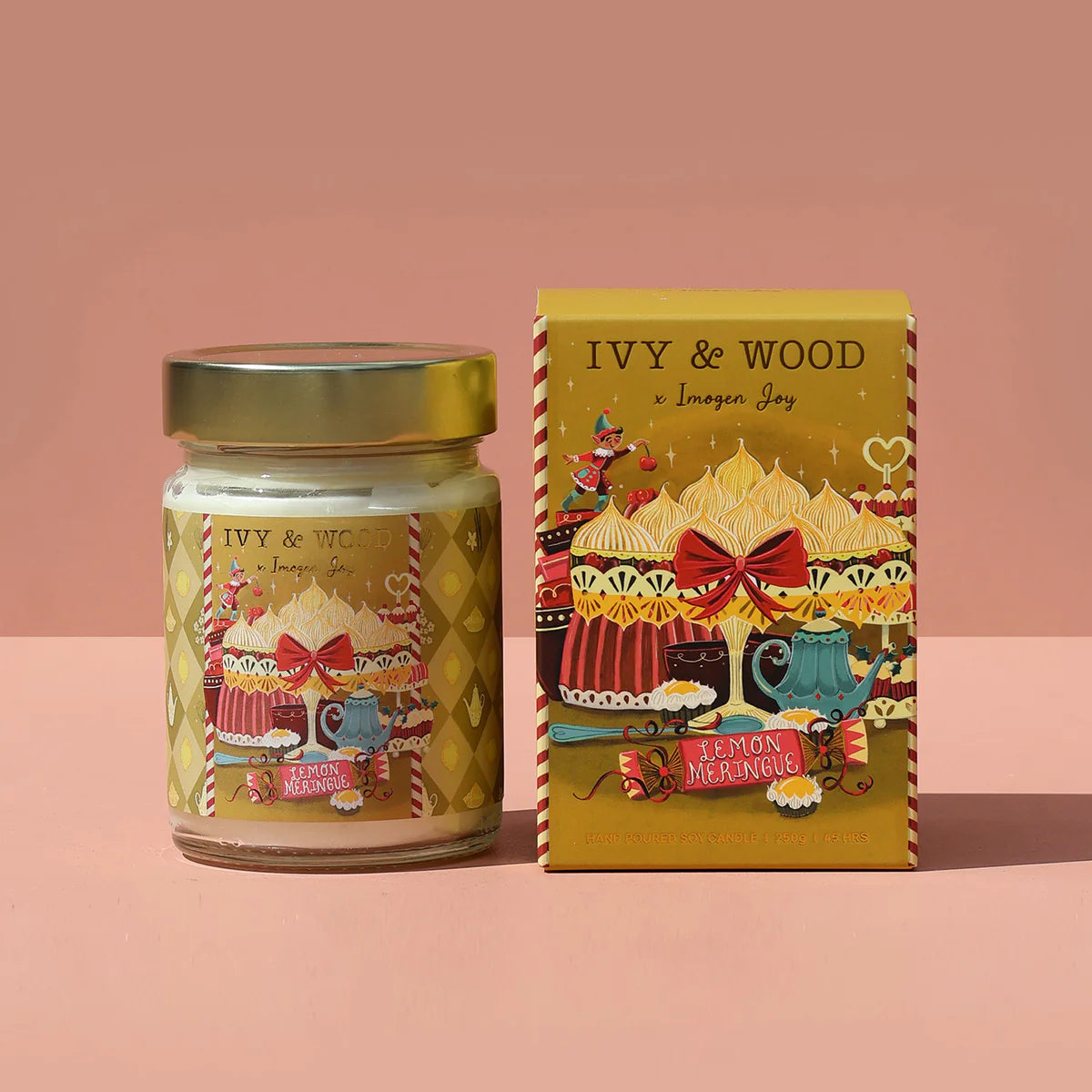 Ivy and Wood Lemon Meringue Christmas Candle