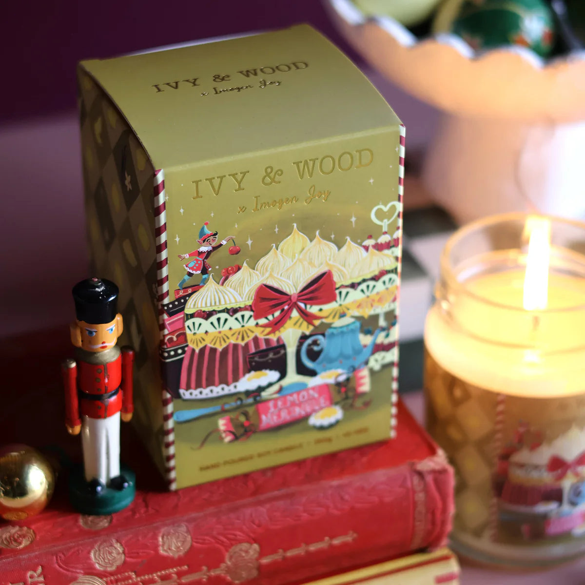 Ivy and Wood Lemon Meringue Christmas Candle