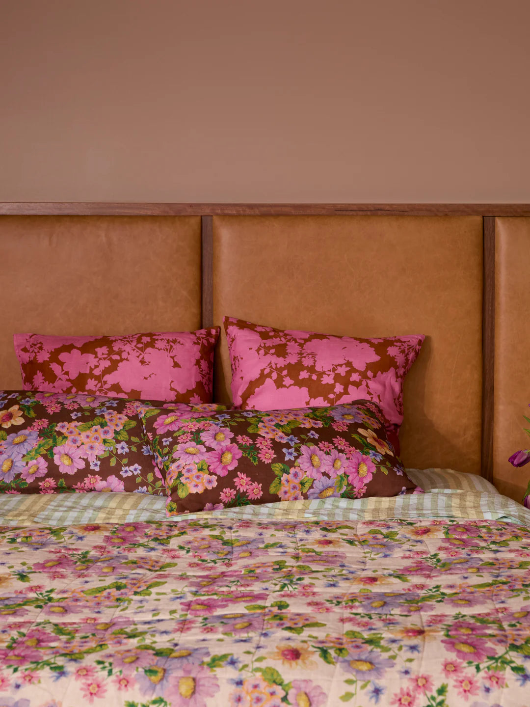 Bonnie and Neil Gardenia Cerise European Pillowcases