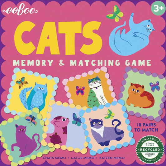eeboo Square Memory Game - Cats
