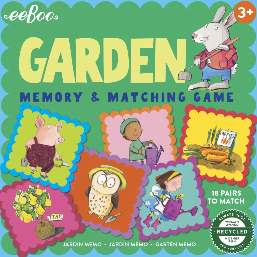 eeboo Square Memory Game - Garden