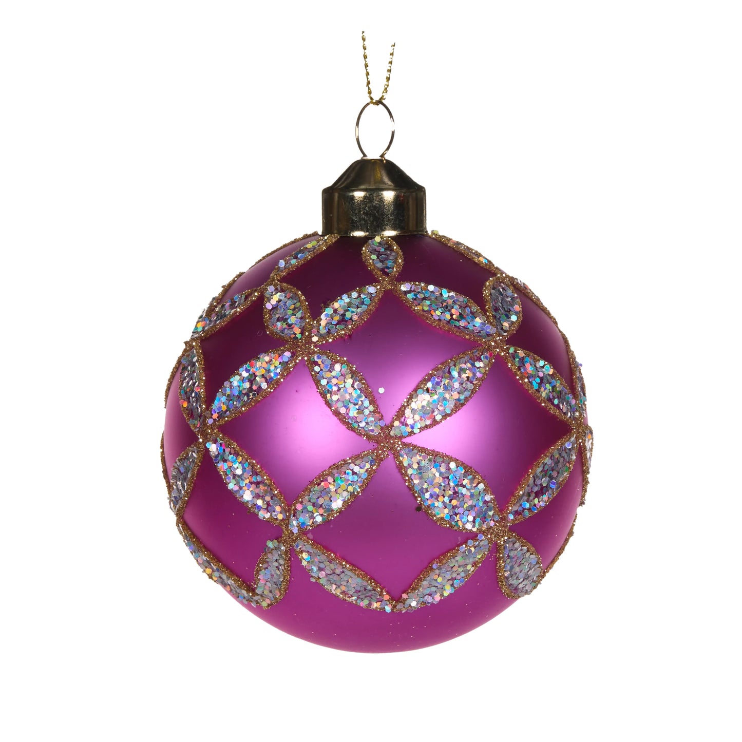 Pearl Magenta Round Bauble Decoration