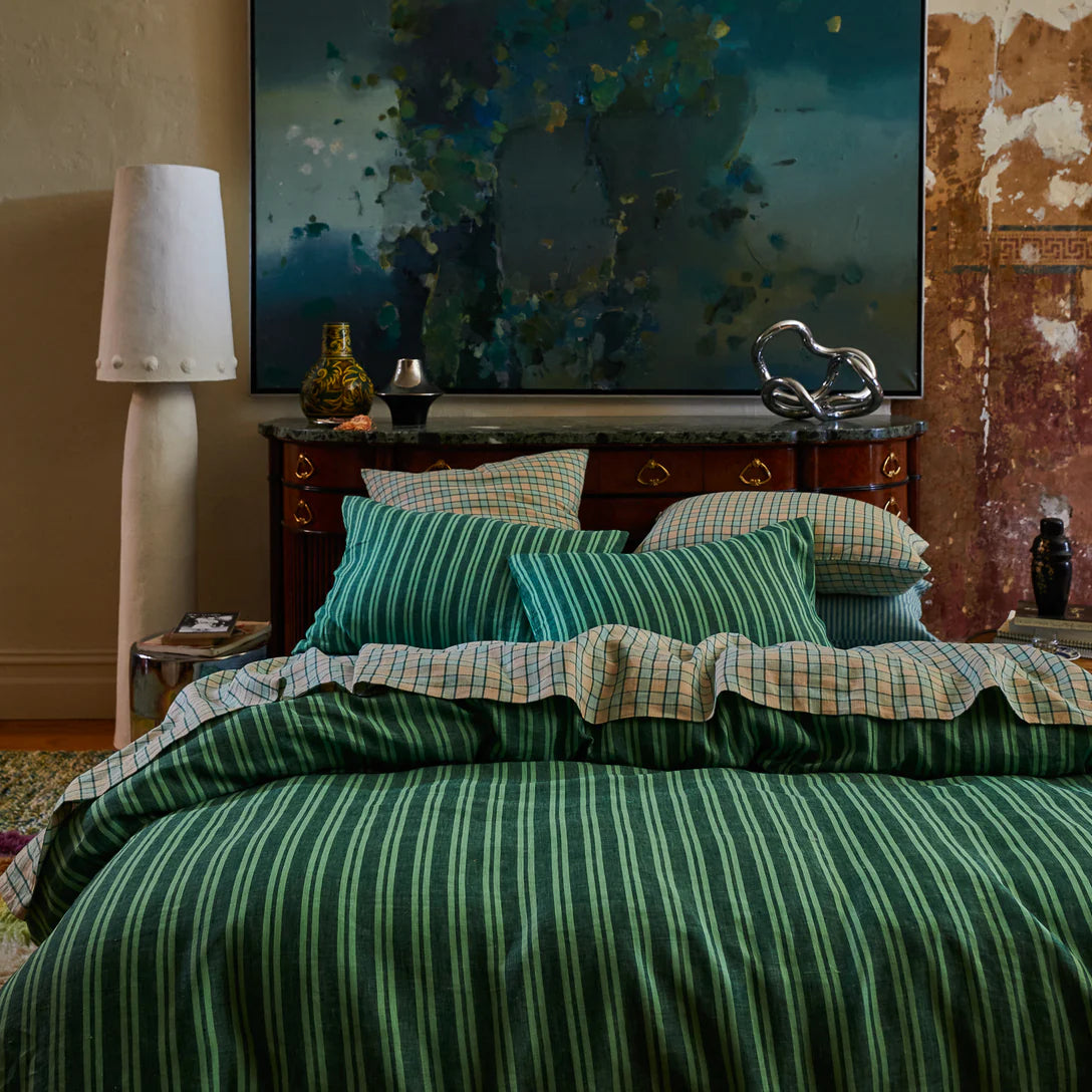 Sage x Clare - Nadine Forest Linen Quilt Cover