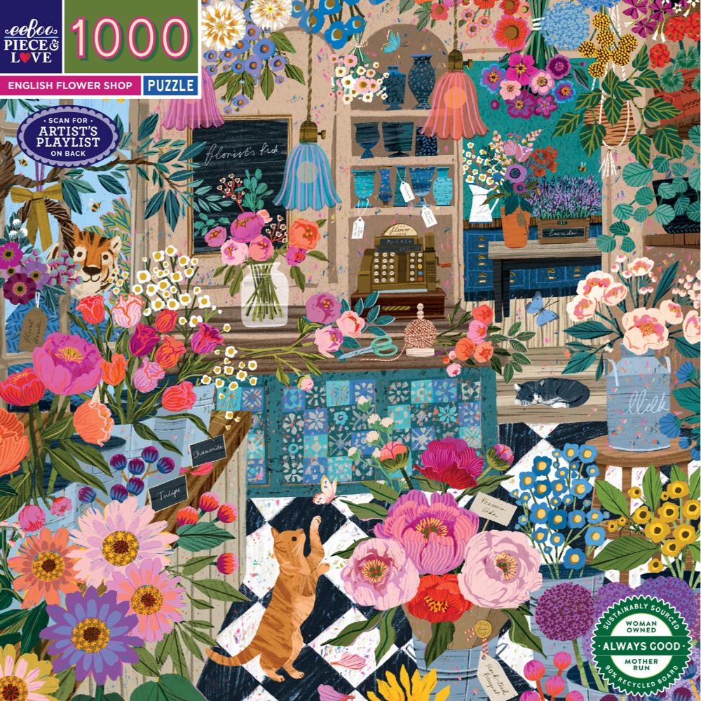 Eeboo 1000 piece puzzle - English Flower Shop