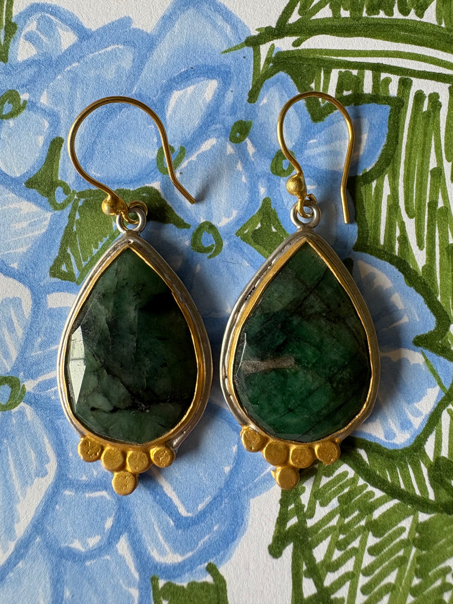 Large Emerald Drop Earrings