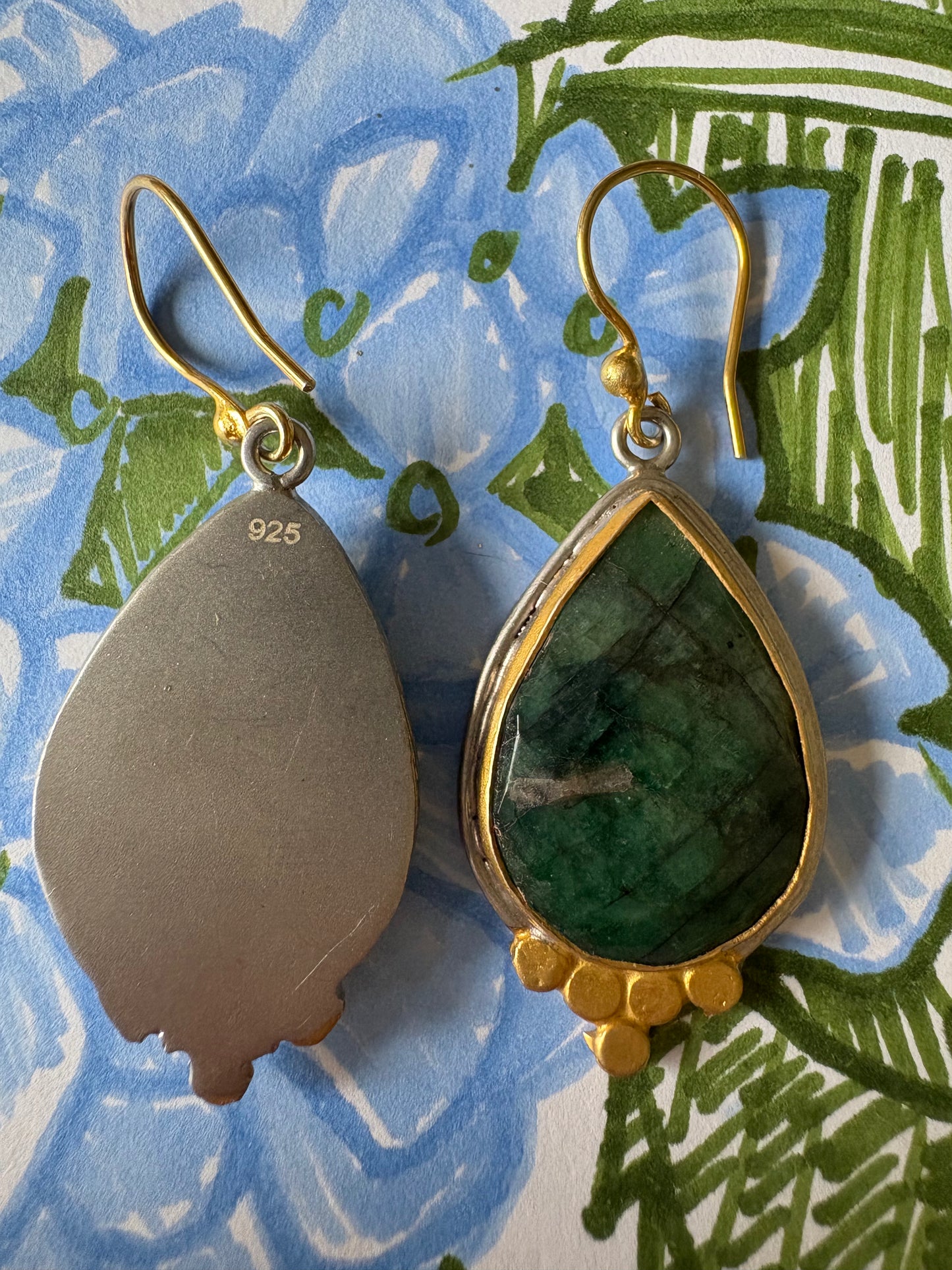 Large Emerald Drop Earrings