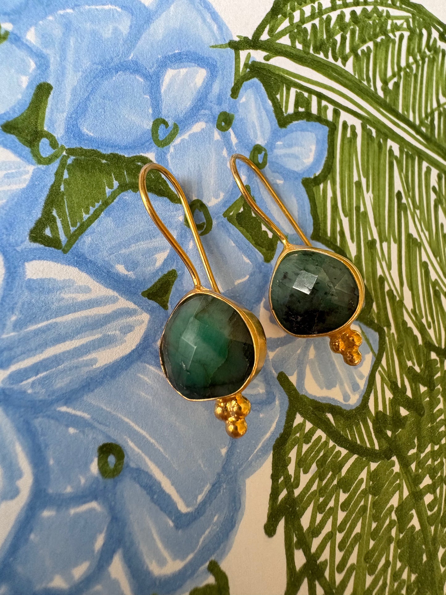 Ayla Emerald Earrings