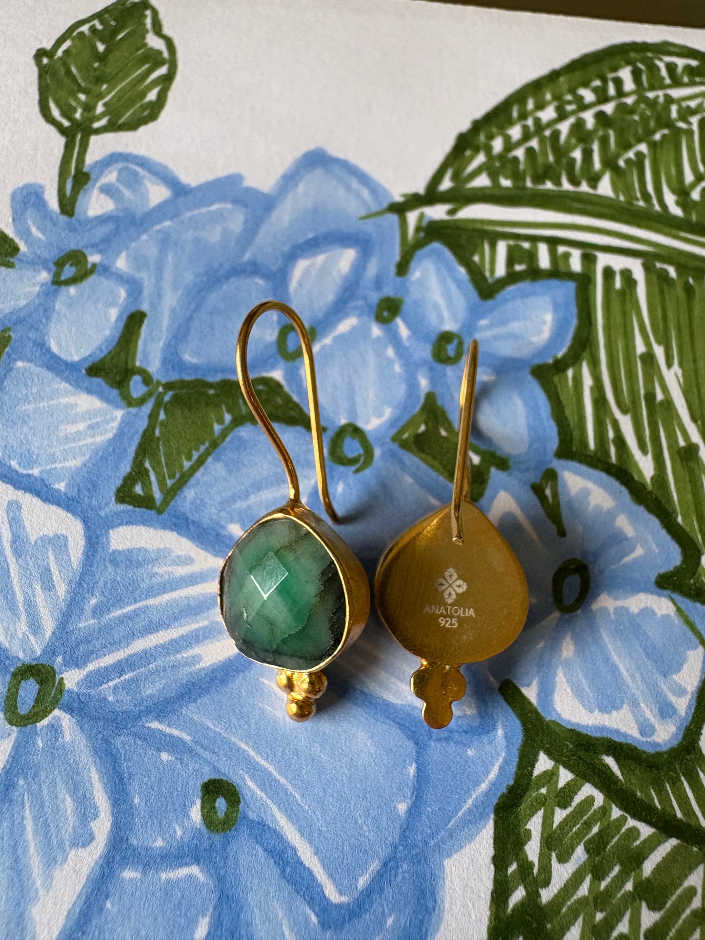 Ayla Emerald Earrings