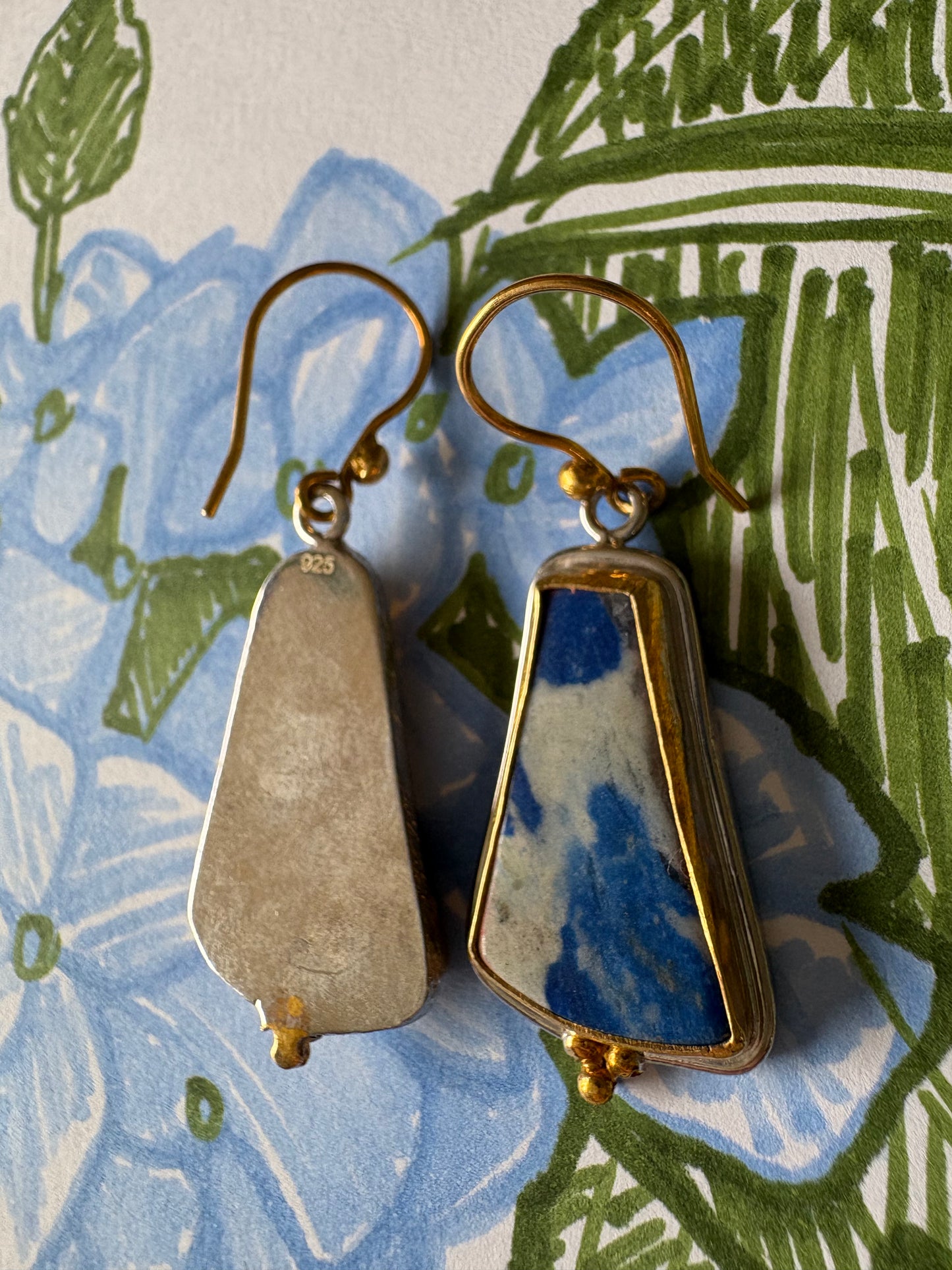 Large Lapis Lazuli Drop Earrings